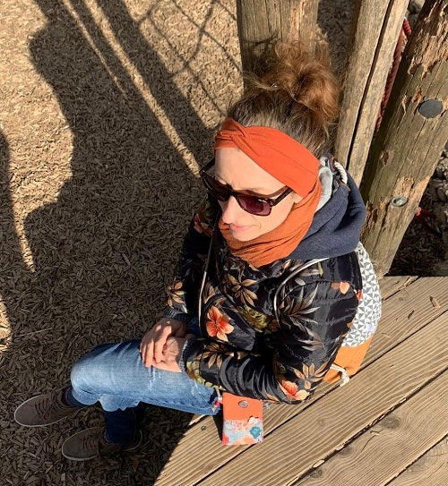 Yoga- Haarband hauchzart wärmende Feuerfarben