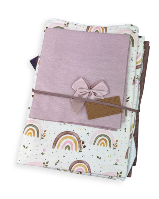 Stoffpaket Rippjersey Regenbogen Nude