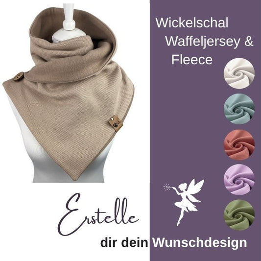Wickelschal Wunschdesign Waffeljersey & Fleece