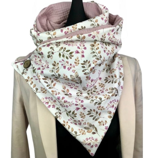Wickelschal Musselin mauve geblümt
