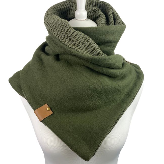 Wickelschal Grobstrick Khaki