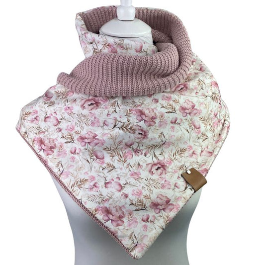 Wickelschal Grobstrick Rosa Mohnzauber