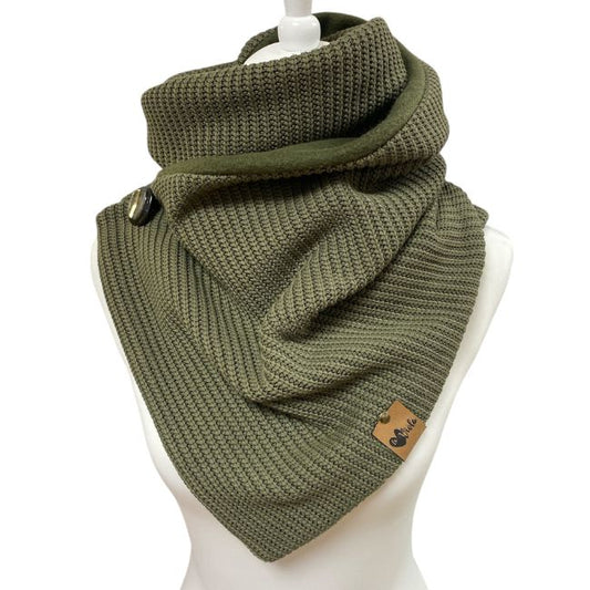 Wickelschal Grobstrick Khaki
