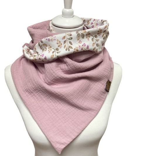 Wickelschal Musselin mauve geblümt