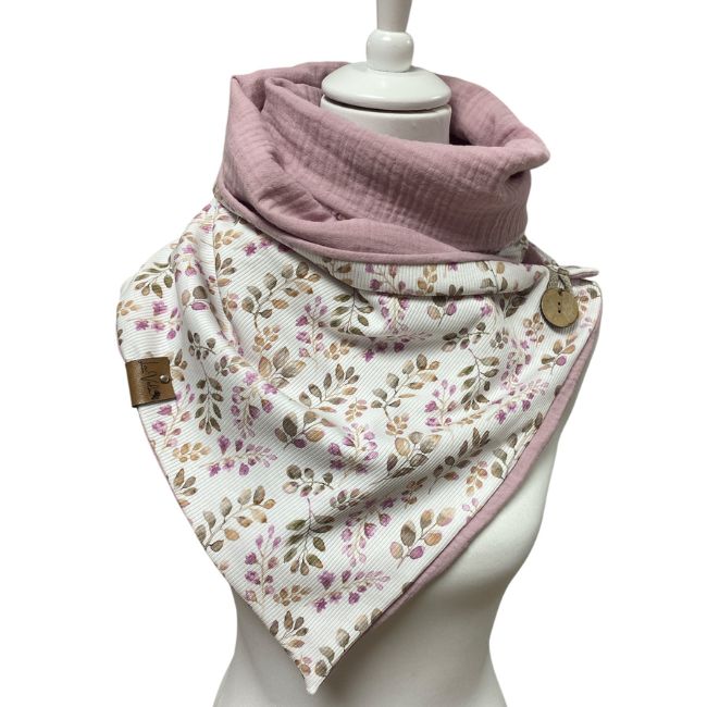 Wickelschal Musselin mauve geblümt