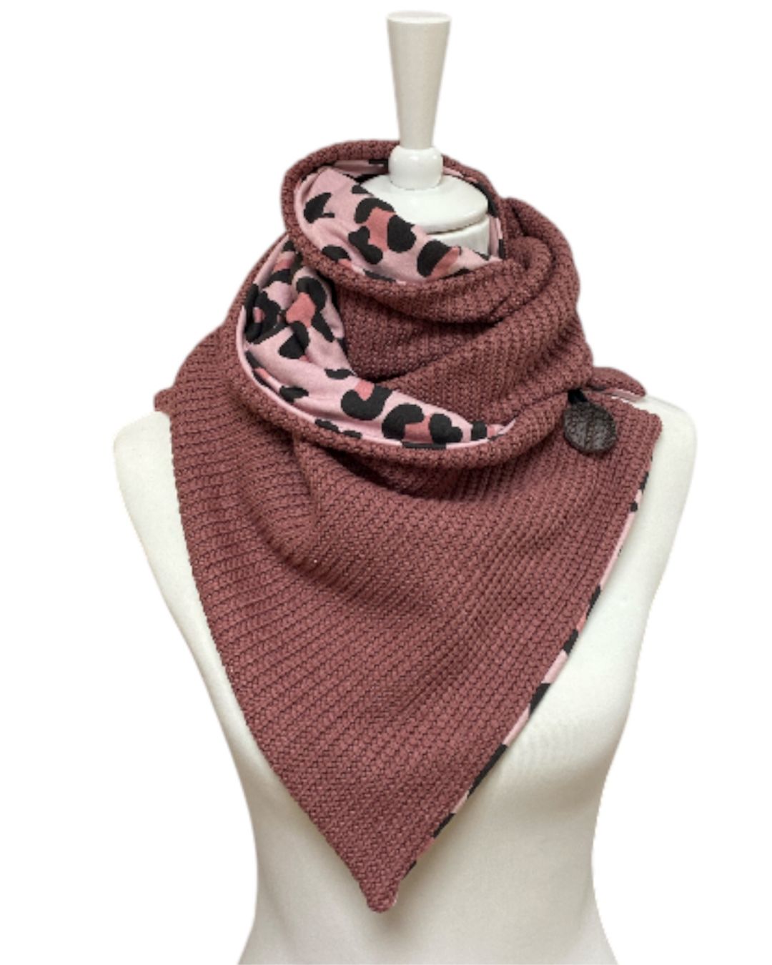 Wickelschal Grobstrick Rosewood Leo