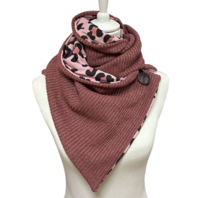 Wickelschal Grobstrick Rosewood Leo