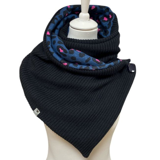 Wickelschal Grobstrick Viola Knit Black