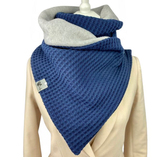 Wickelschal Grobstrick Marineblau Knit