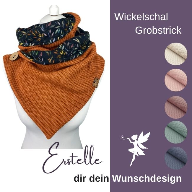 Wickelschal Grobstrick Wunschdesign