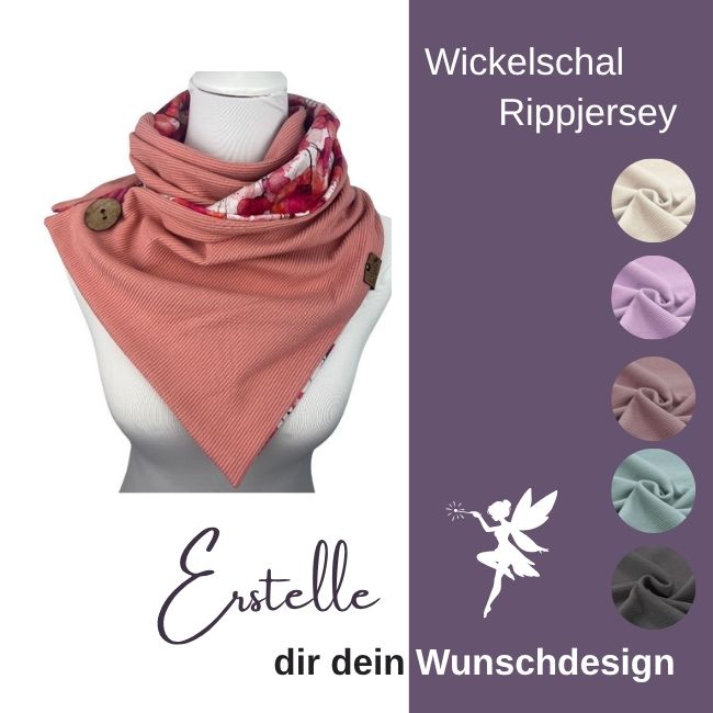 Wickelschal Wunschdesign Rippjersey