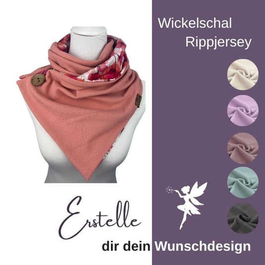 Wickelschal Wunschdesign Rippjersey