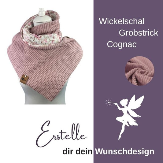 Wickelschal Grobstrick Altrosa Wunschdesign