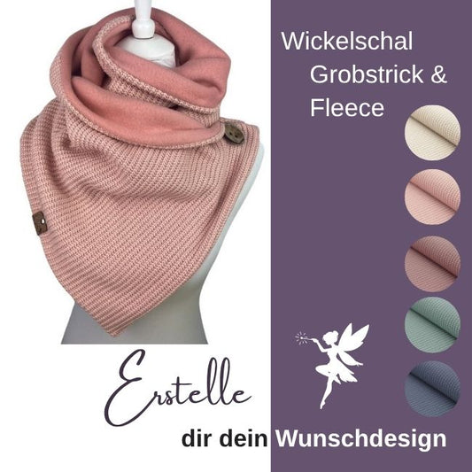 Wickelschal Wunschdesign Grobstrick & Fleece