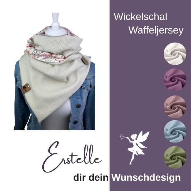 Wickelschal Wunschdesign Waffeljersey