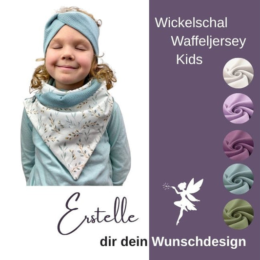 Wickelschal Wunschdesign Waffeljersey Kids