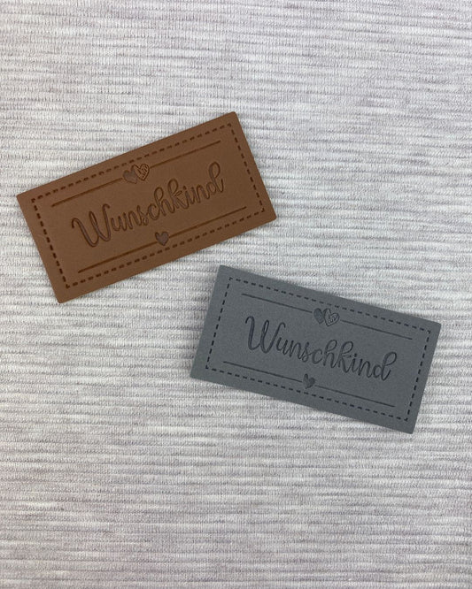 Kunstleder Label "Wunschkind rechteckig"