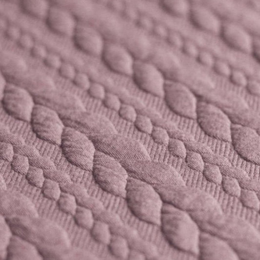 Jacquard Strickstoff Zopfmuster Altmauve