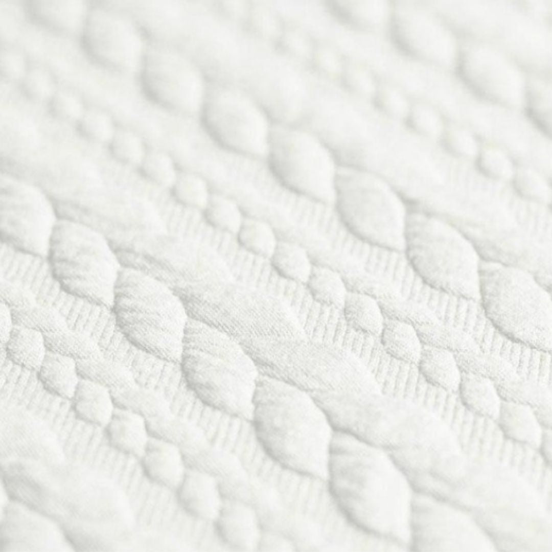 Jacquard Strickstoff Zopfmuster Ecru