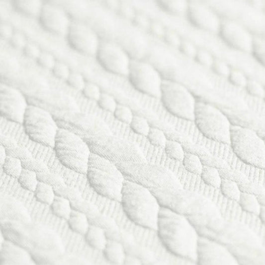 Jacquard Strickstoff Zopfmuster Ecru