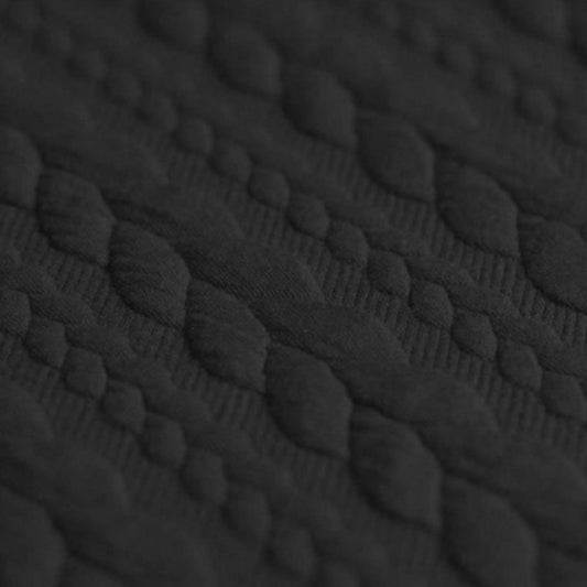 Jacquard Strickstoff Zopfmuster Schwarz