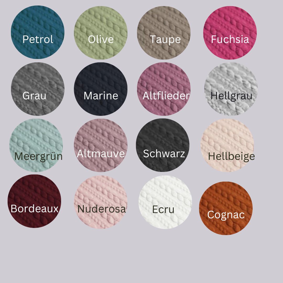 Wickelschal Wunschdesign Zopfmuster & Fleece