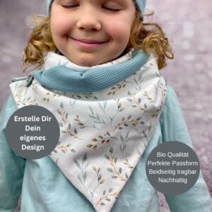 Wickelschal Mädchen Waffelstrickjersey Wunschdesign