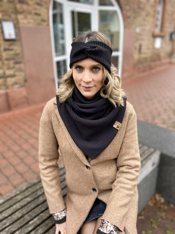 Wunschdesign Winter Stirnband Grobstrick Jersey – Bild 2