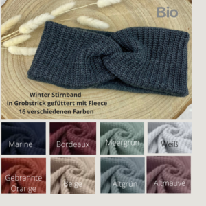 Winter Stirnbanbd Grobstrick mit Fleece