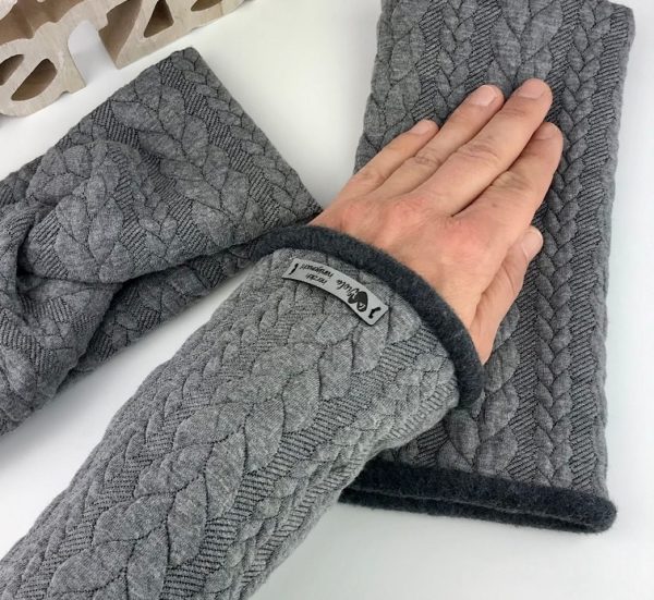 Armstulpen Pulswärmer Zopfmuster Wunschdesign – Bild 2