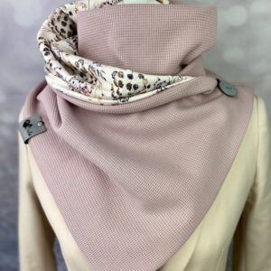Wickelschal Strickjersey Altrosa Pusteblumen