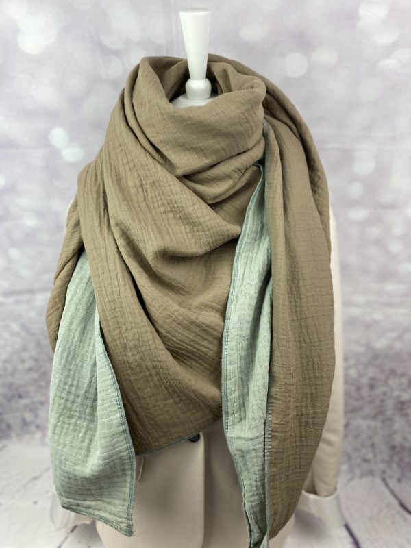 Musselintuch mint beige