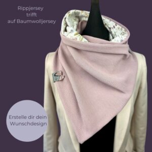 Wunschdesign Wickelschal Rippjersey & Muster