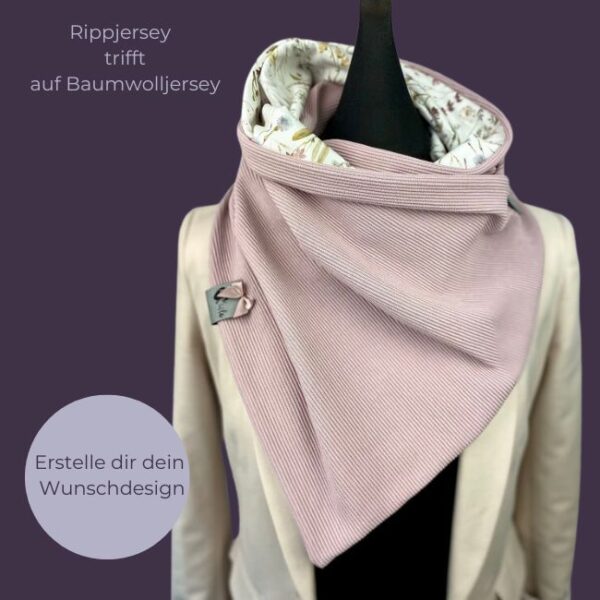 Wunschdesign Wickelschal Rippjersey & Muster