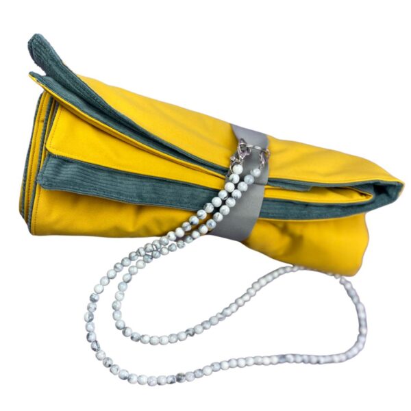 Hundedecke Senfgelb_Cord Meergrün_2